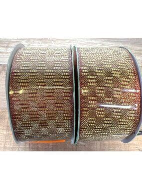 2 Tis The Season Metallic Ribbon 1.5"x4 Yards Each 55% Metallic 45% Nylon Wired